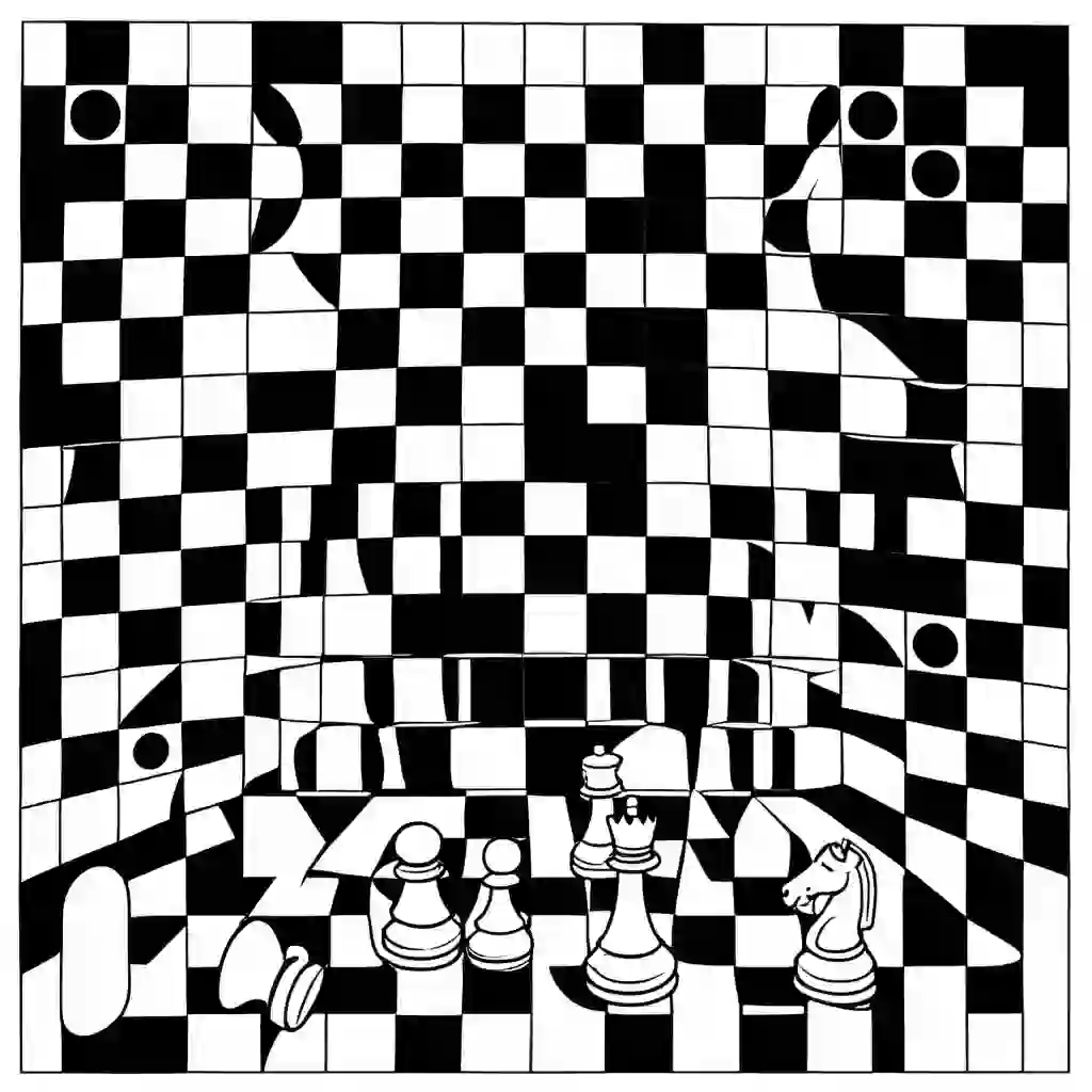 Chess Board coloring pages